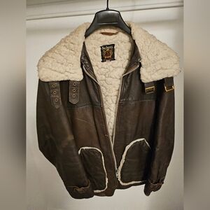 Vintage Schott Shearling Flight Jacket Size 36/XS